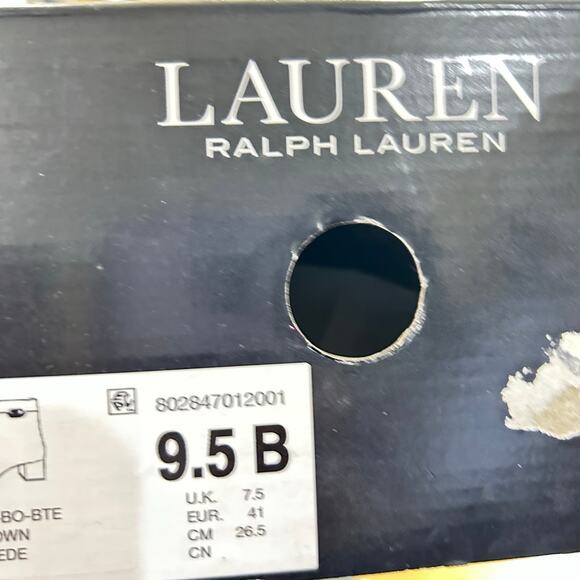 Ralph Lauren Boots Womens 9.5B Tan Wynne Leather‎ Suede Ankle Zip Bootie - Picture 12 of 14